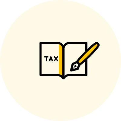 税務に関する記録とペン